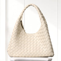 Sonja Woven Tote in Cream, front view