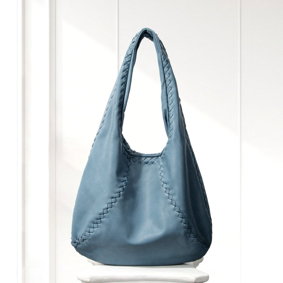 Kaja Hobo Bag in Dusty Blue, front view