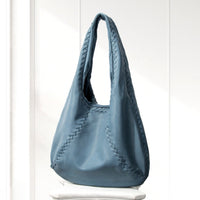 Kaja Hobo Bag in Dusty Blue, angled view