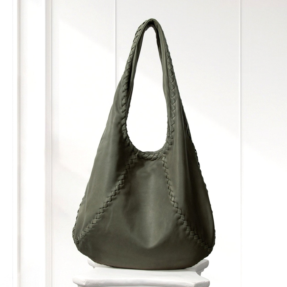 Kaja Hobo Bag in Olive, front view
