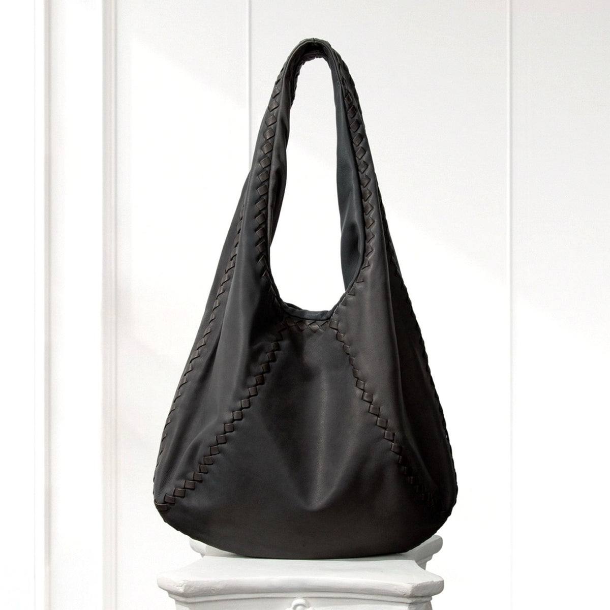 Kaja Hobo Bag in Dark Gray, front view