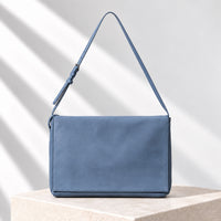 Signe Flap Bag in Dusty Blue, front view