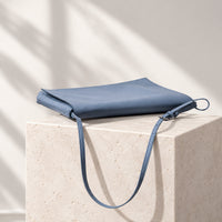 Signe Flap Bag in Dusty Blue, side view