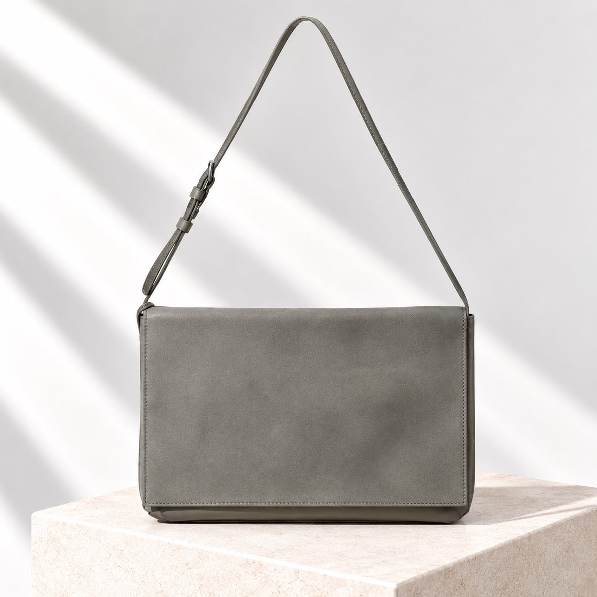 Signe Flap Bag in Moss Green, front view