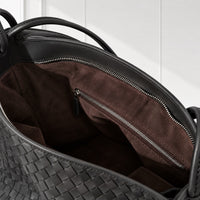 Runa Woven Hobo Bag in Dark Gray, interior view