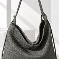 Runa Woven Hobo Bag in Green, woven detail