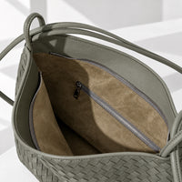 Runa Woven Hobo Bag in Green, interior view
