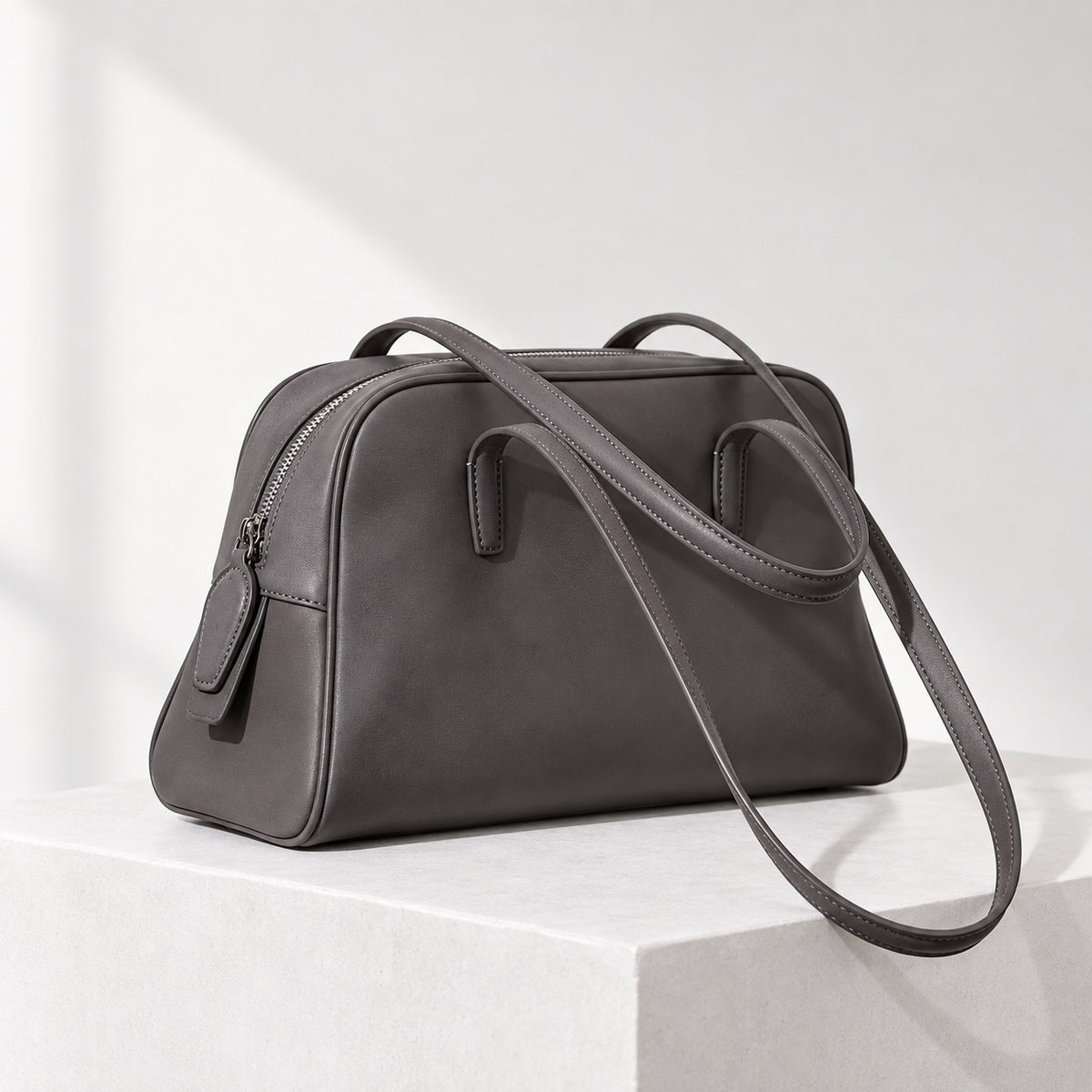 Lena Bowling Bag in Dark Taupe, alternate view