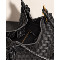 Wren Woven Tote in Black, interior detail