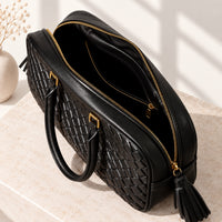 Greta Boston Bag in Black, interior detail
