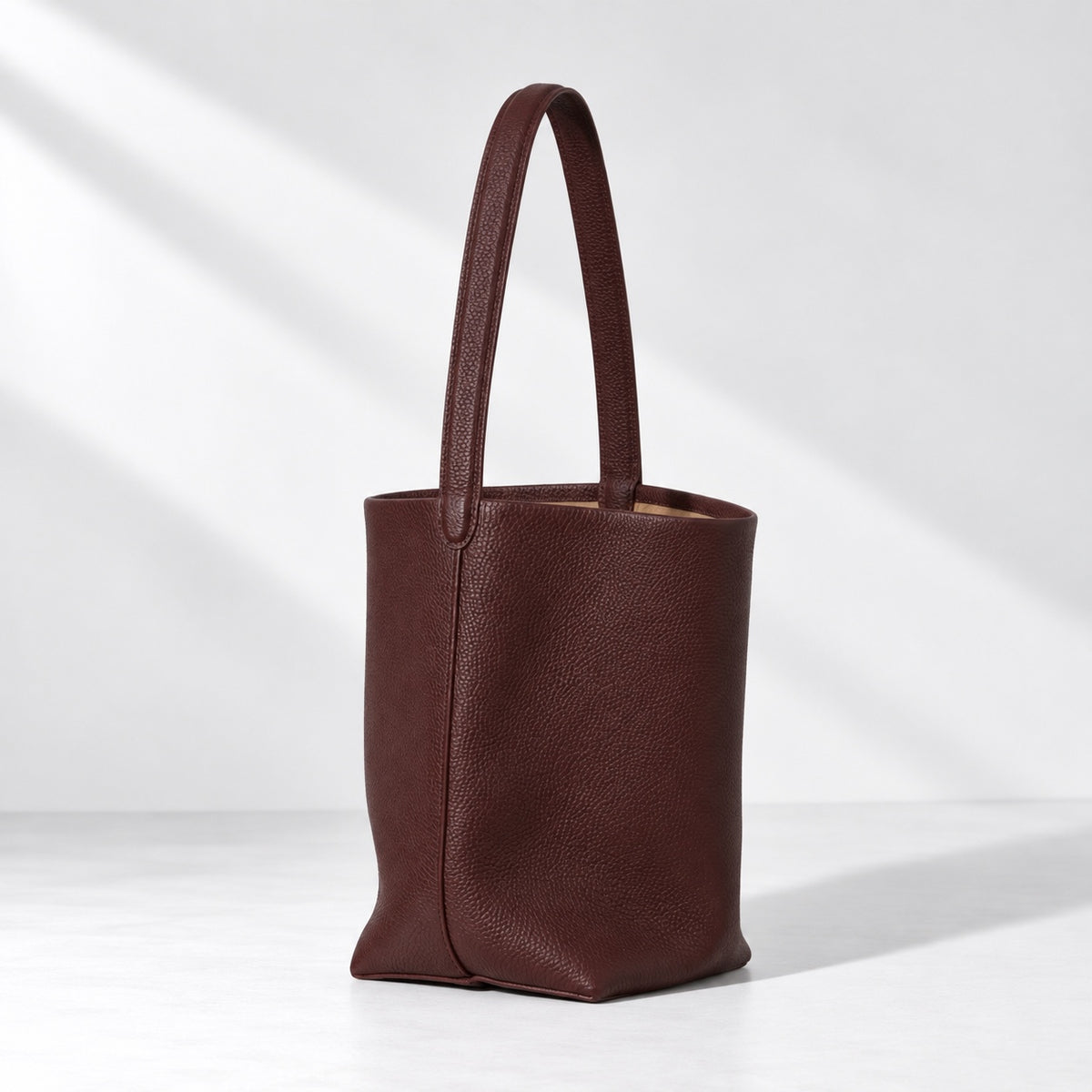 Deep Coffee Aya Bucket Bag, angled view