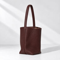Deep Coffee Aya Bucket Bag, angled view