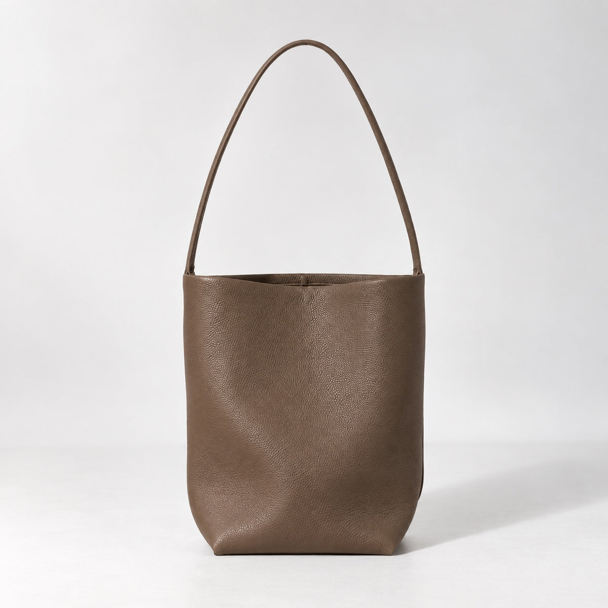Taupe Aya Bucket Bag, front view