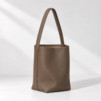 Taupe Aya Bucket Bag, angled view