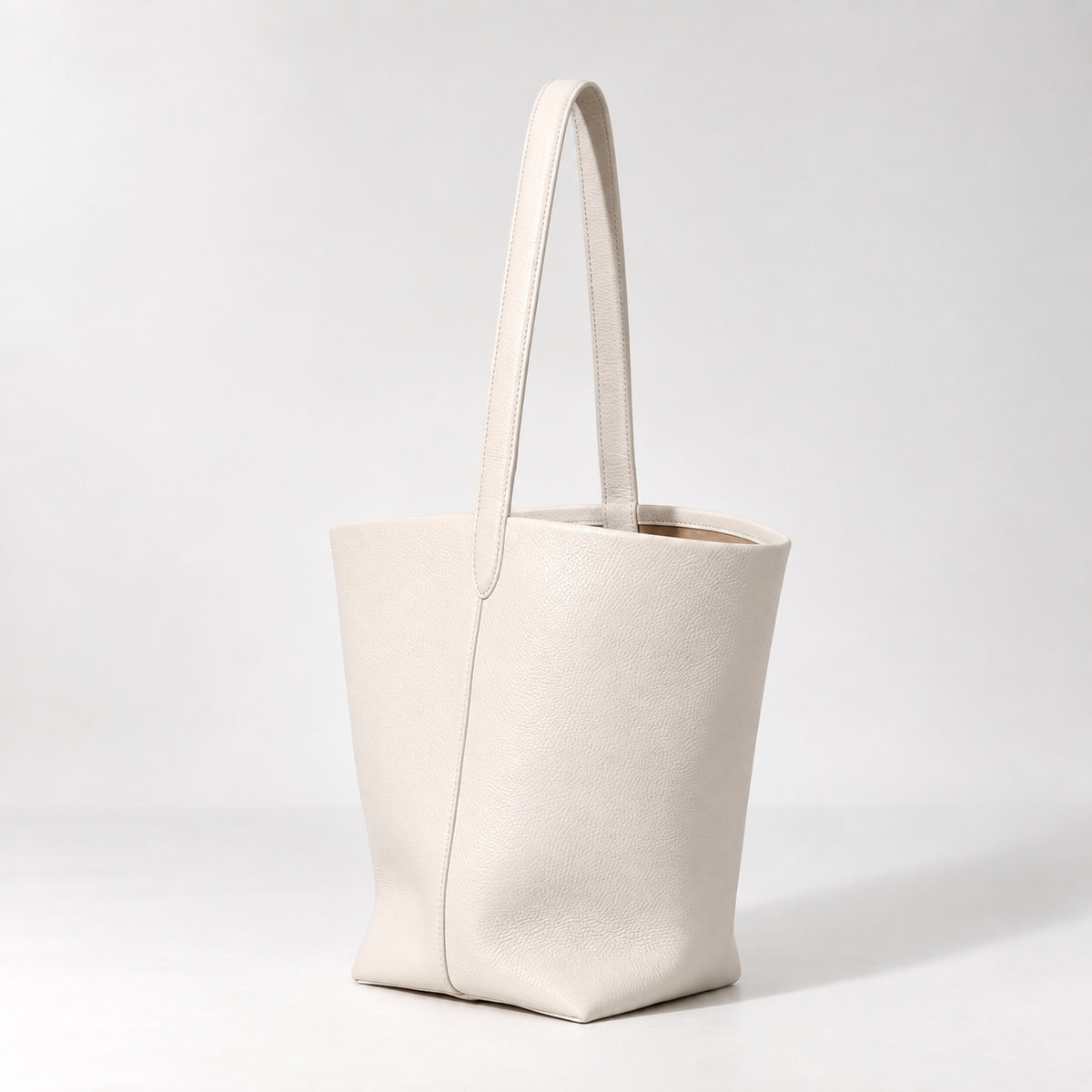 Ivory Aya Bucket Bag, angled view
