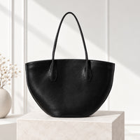Style 16008 black nappa leather Alger tote, front view variation