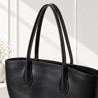 Style 16008 black nappa leather Alger tote, handle detail
