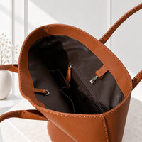 Style 16008 cognac Nappa leather Alger tote interior detail