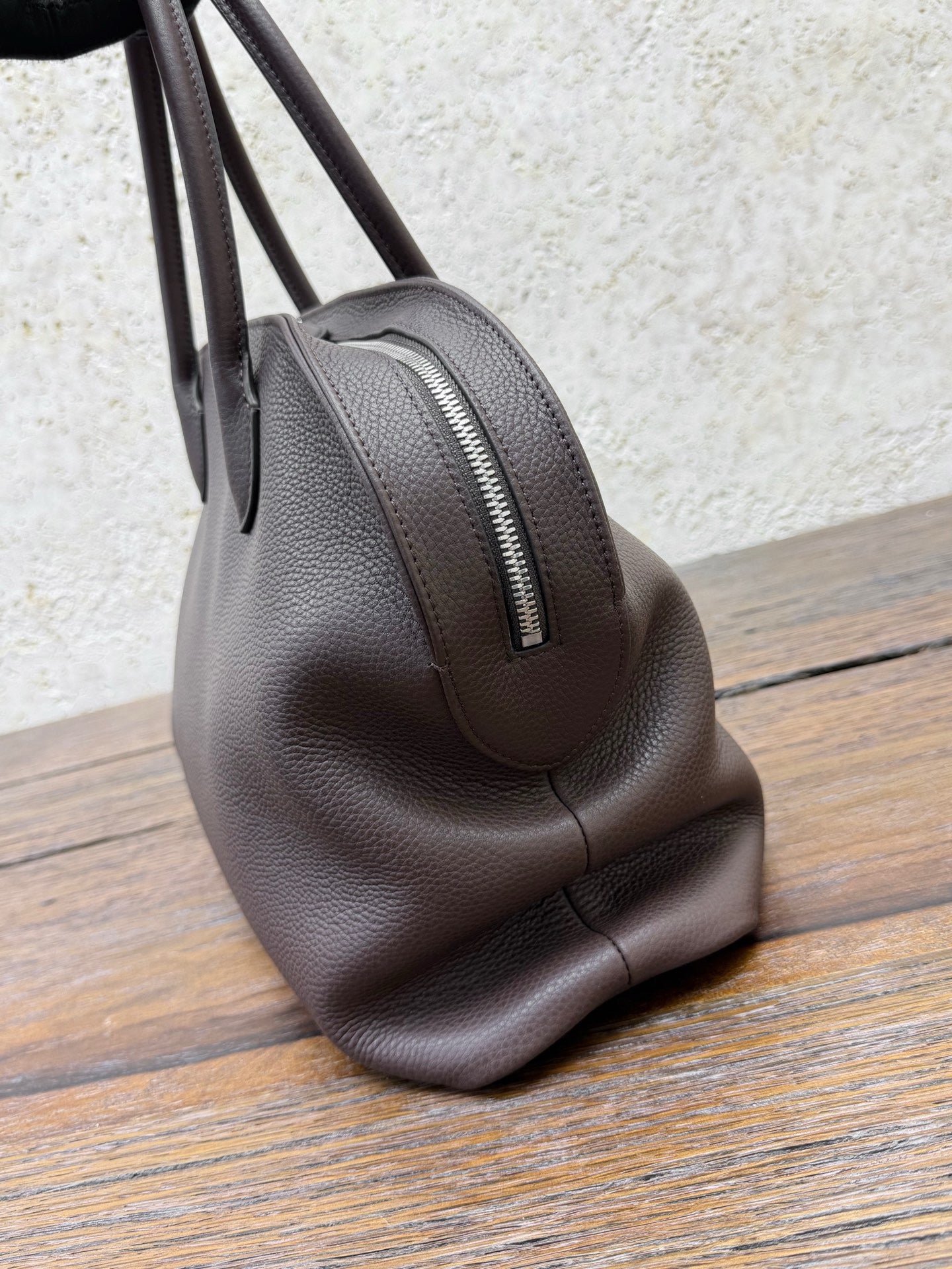 Agnes 15 Pebbled Leather Bowling Bag