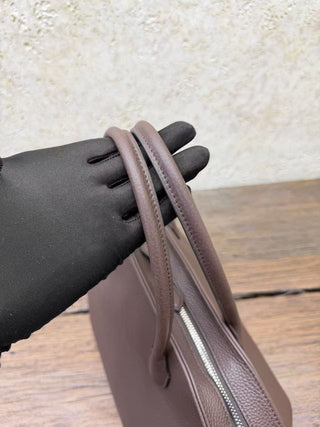 Agnes 15 Pebbled Leather Bowling Bag