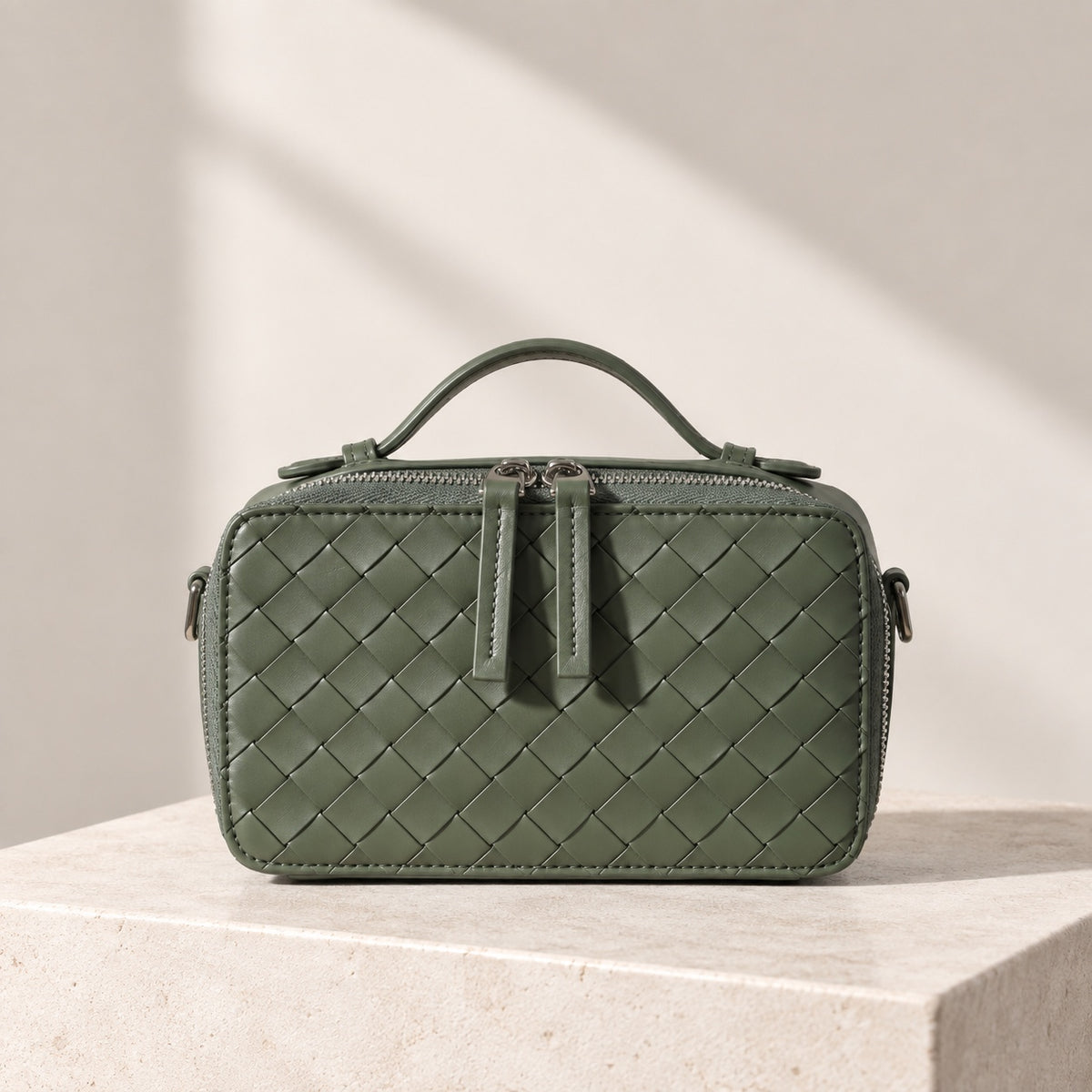 Nola Camera Bag in Olive, front view