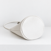 Cleo Smooth Bucket Bag in Ivory, base detail