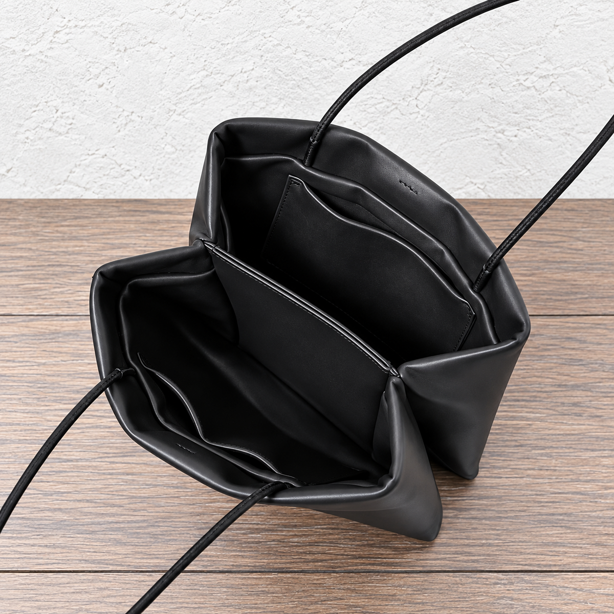 Black Cecily Accordion Handbag, editorial detail