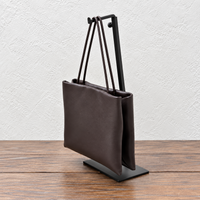 Dark Brown Cecily Accordion Handbag, side view