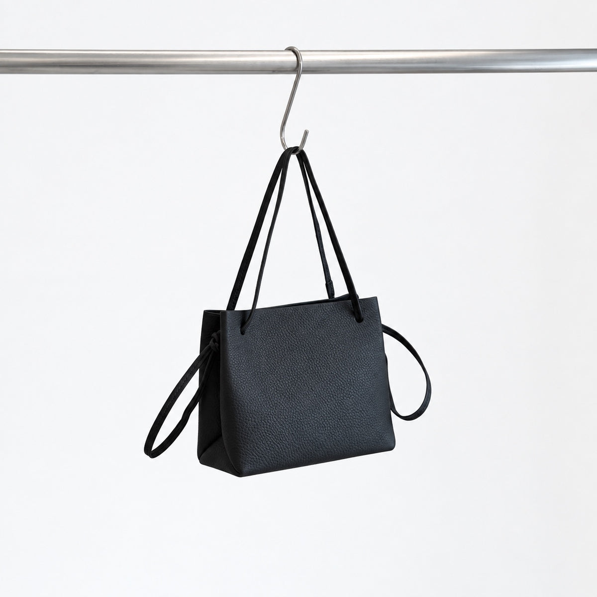 Mila Shoulder Bag in Black, angled view