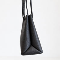 Mila Shoulder Bag in Black, side gusset detail