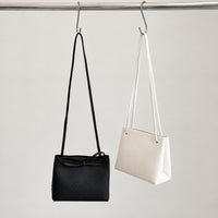 Mila Shoulder Bag in Black and Ivory, alternate hanging view