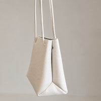 Mila Shoulder Bag in Ivory, side gusset detail