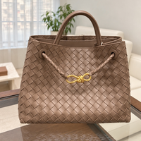 Maren Woven City Tote in Taupe, front view