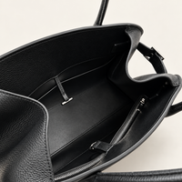 Veda East West Tote, Black interior with zipper pocket and T-bar fastening