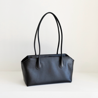Anouk Shoulder Tote in Black, angled view
