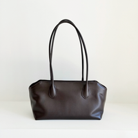 Anouk Shoulder Tote in Dark Brown, front view