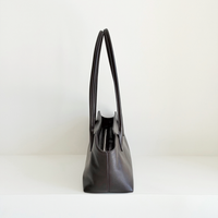 Anouk Shoulder Tote in Dark Brown, side view