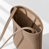 Asta Mini Bucket Bag in Taupe, interior view