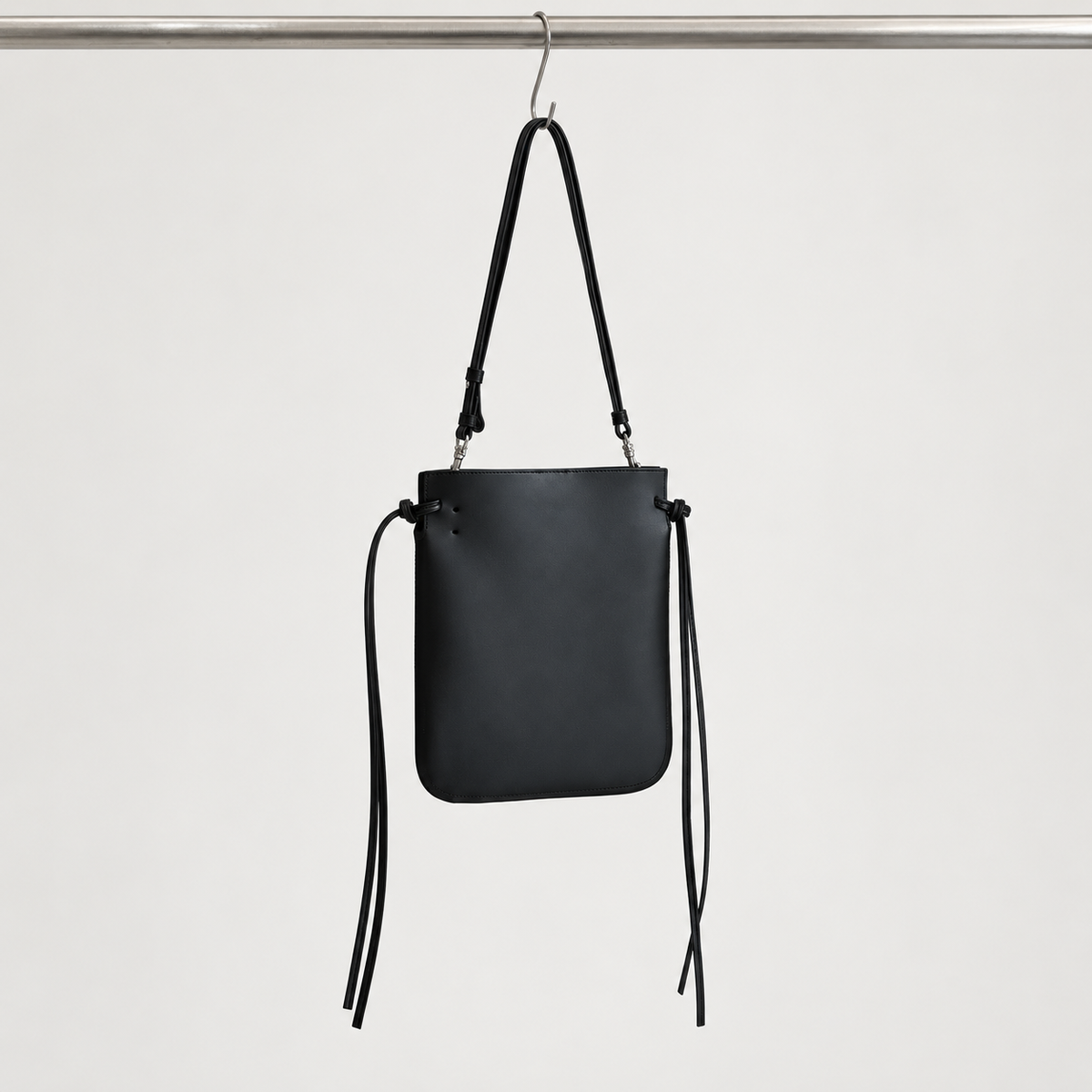 Tilda Tie Shoulder Bag in Black, front view