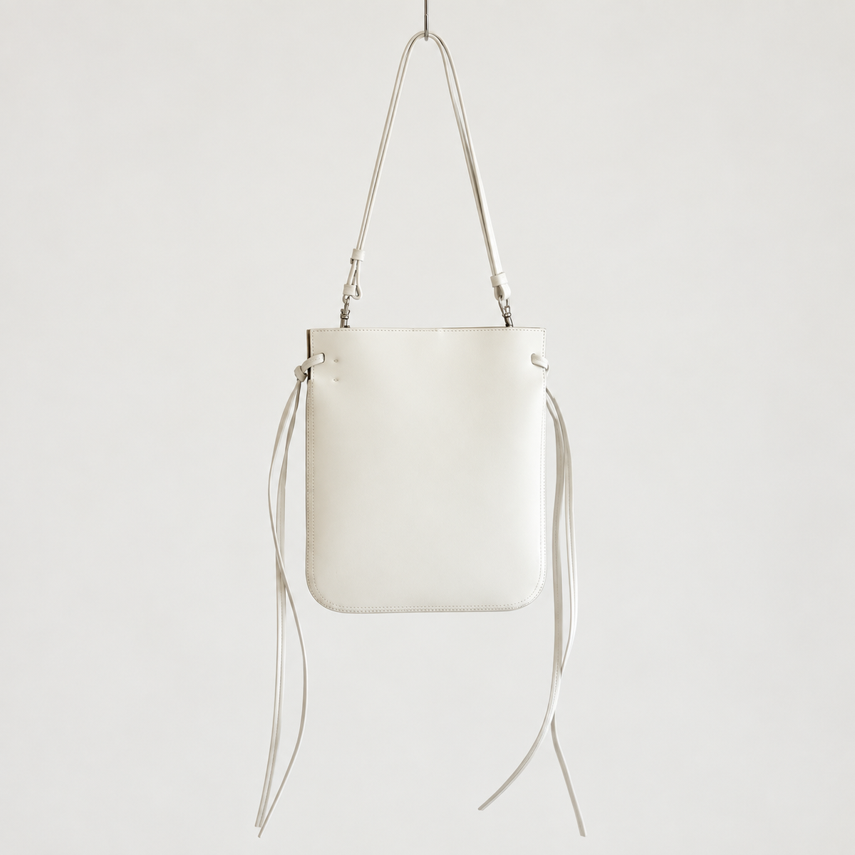 Tilda Tie Shoulder Bag in Ivory, front view