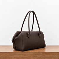 Dark Brown Sanne Bowling Bag, front view