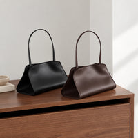 Odette Sculptural Shoulder Bag in Black and Dark Brown, two colorways