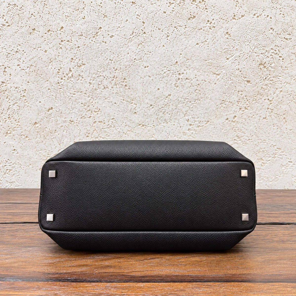 Black Agnes Bowling Bag, base and protective feet detail