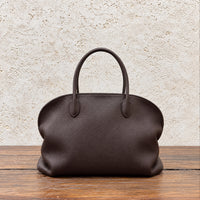 Dark Brown Agnes Bowling Bag, front view